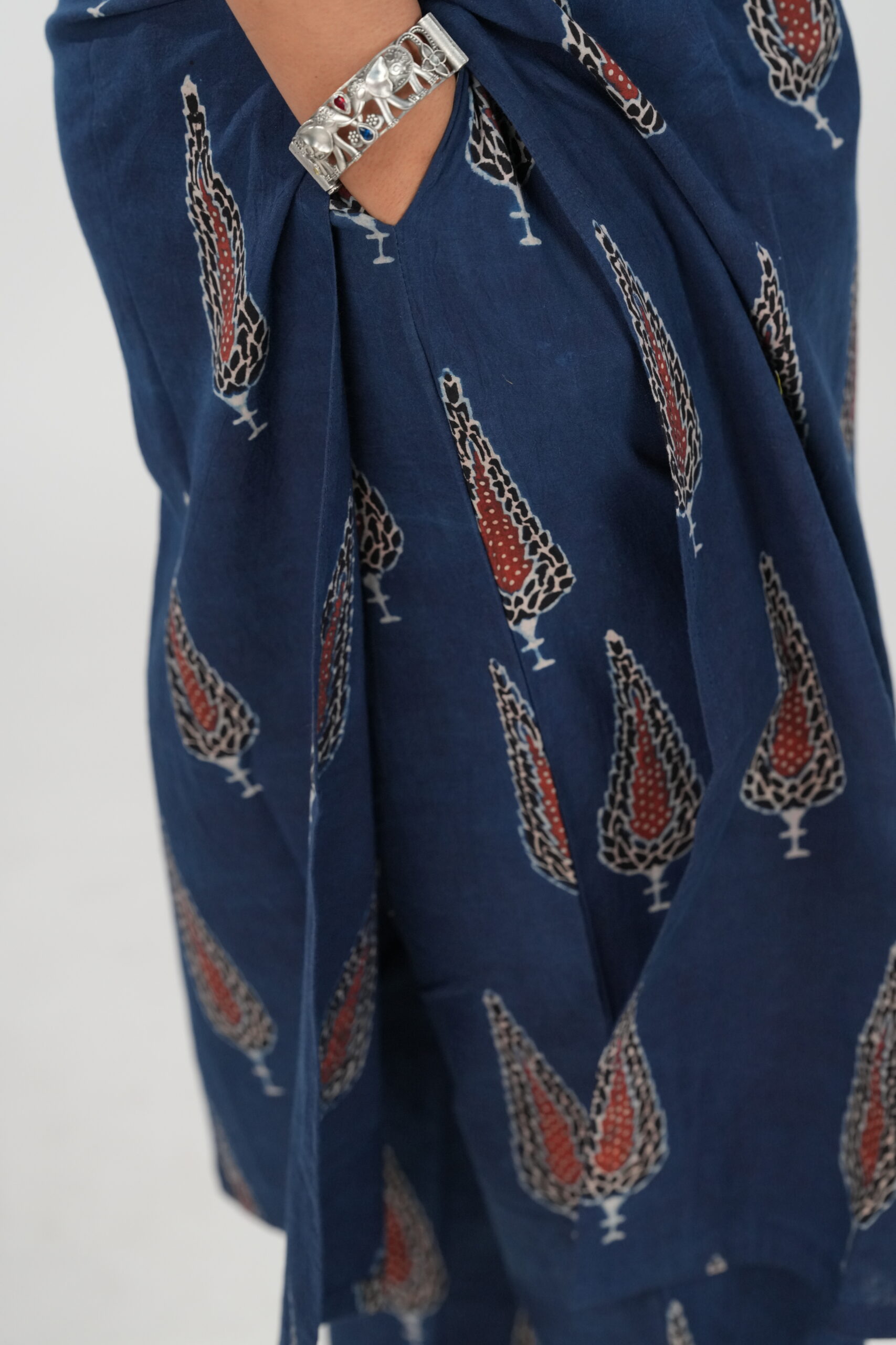 Blue Leaf Ajrakh Co-Ord Set - Image 4