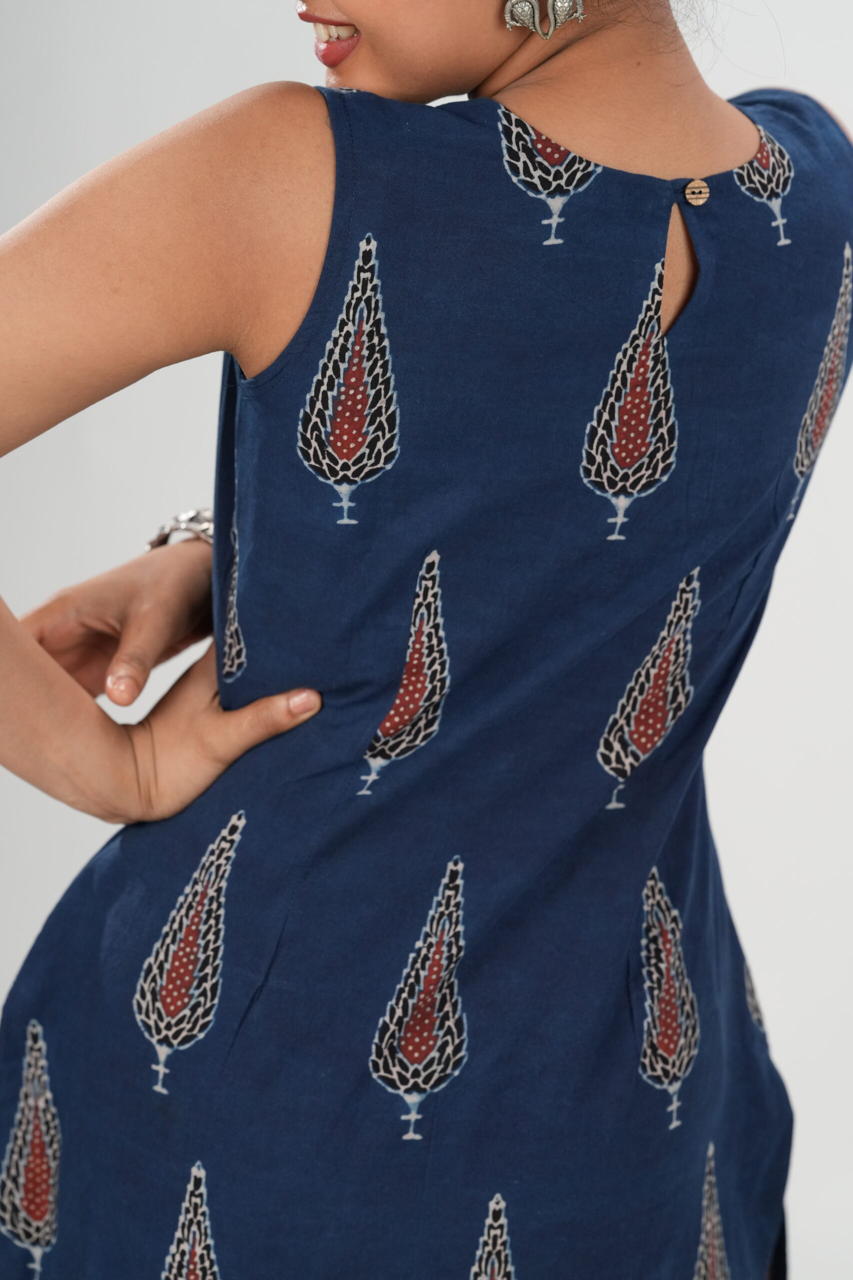 Blue Leaf Ajrakh Co-Ord Set - Image 6