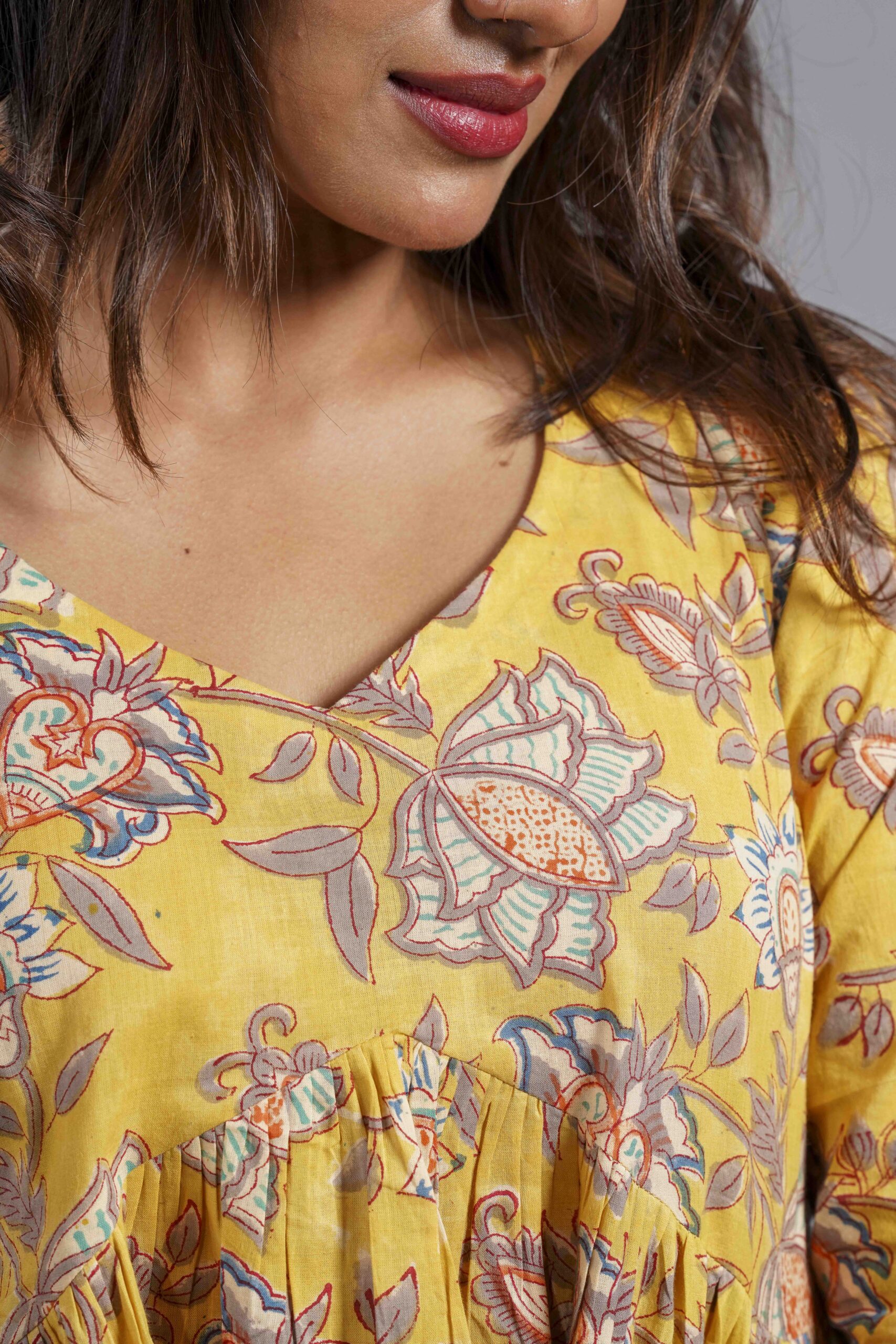 Mustard Floral Charm Top - Image 2