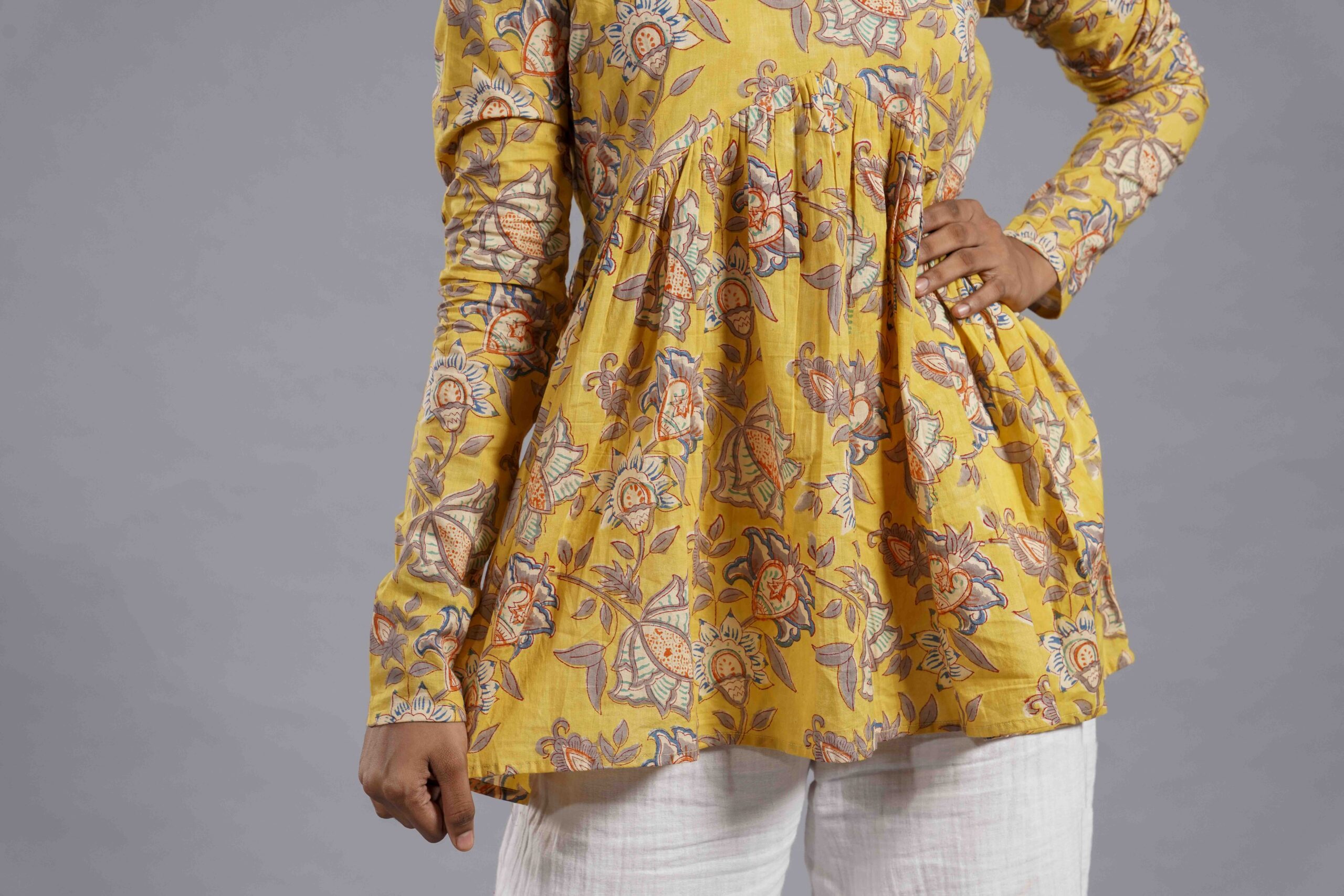 Mustard Floral Charm Top - Image 4