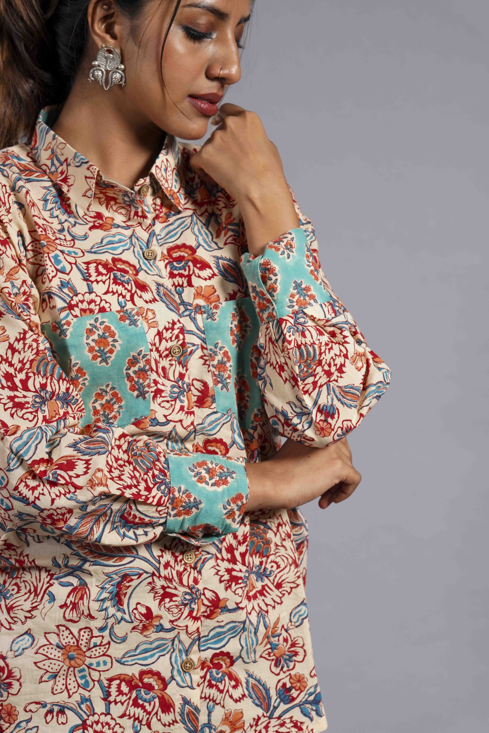 Ivory Sanganeri Garden Shirt - Image 3