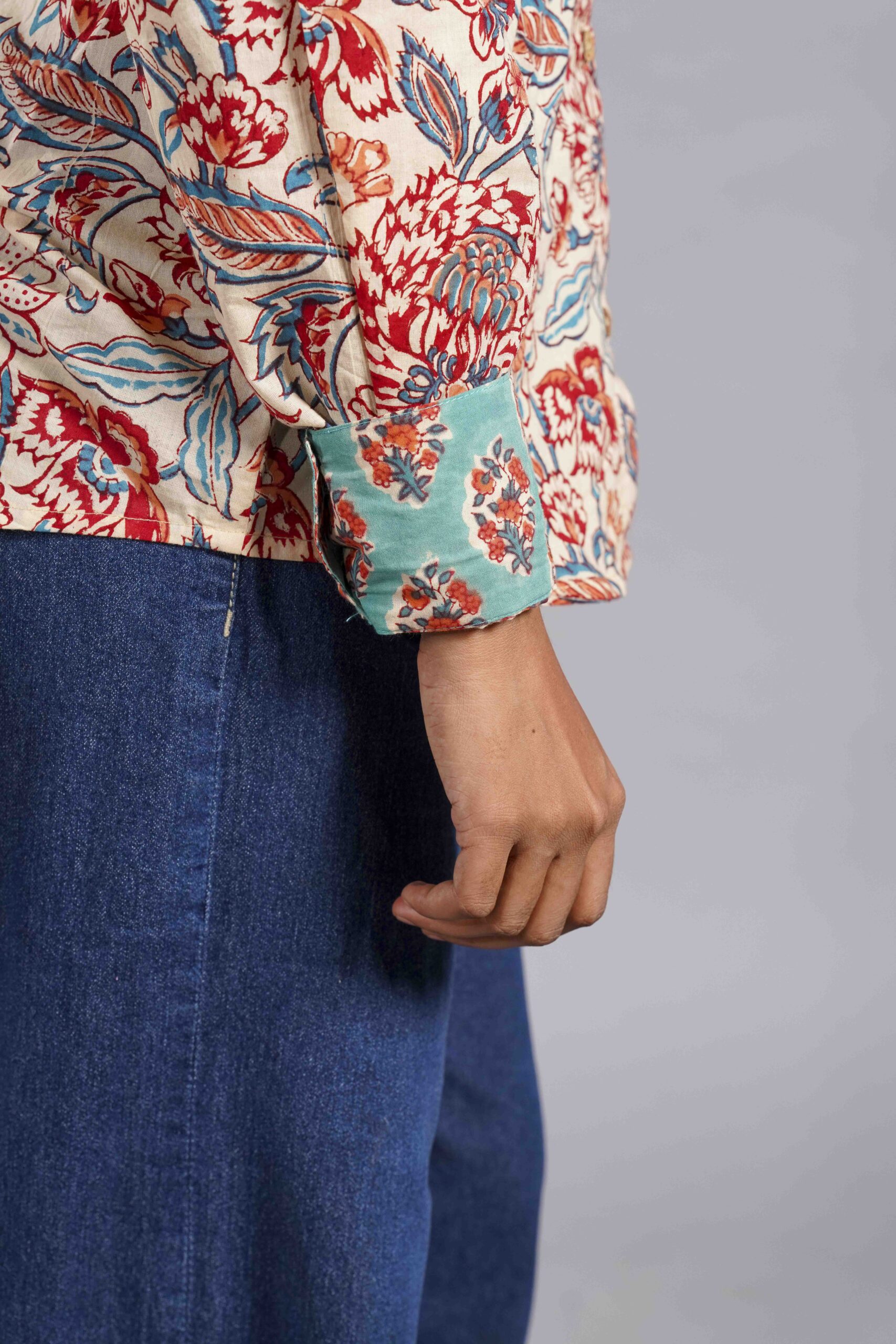 Ivory Sanganeri Garden Shirt - Image 4