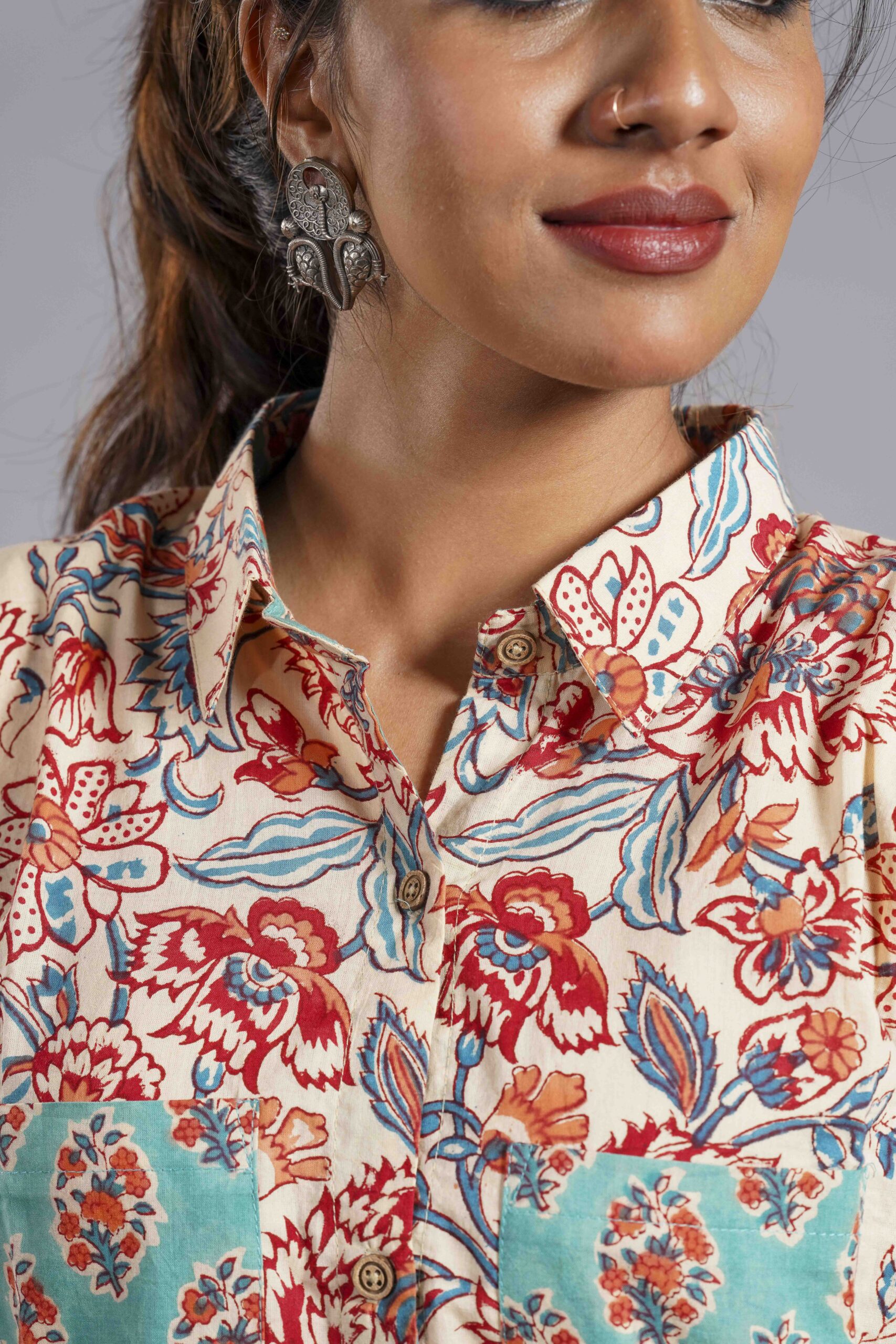 Ivory Sanganeri Garden Shirt - Image 2