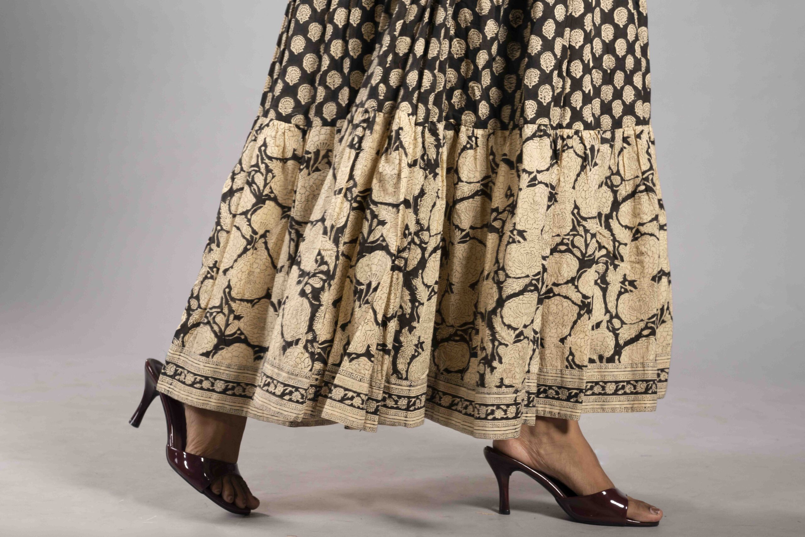 Midnight Sand Tiered Sanganeri Dress - Image 5