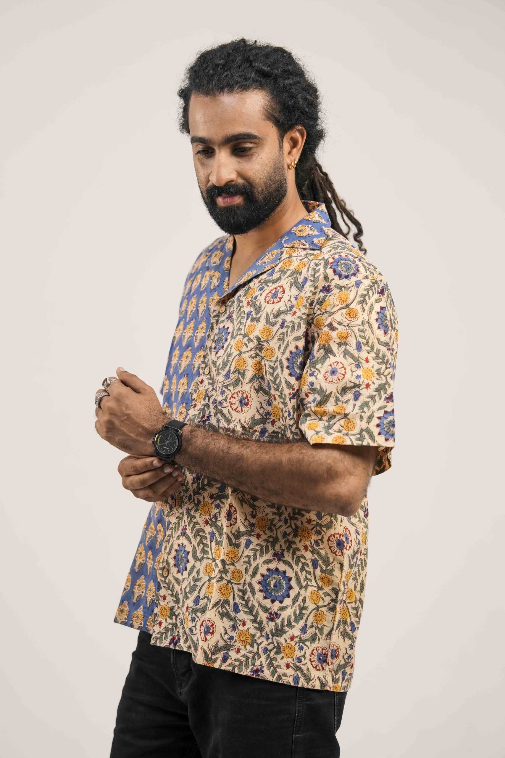 Azure Bloom Split Shirt - Image 5