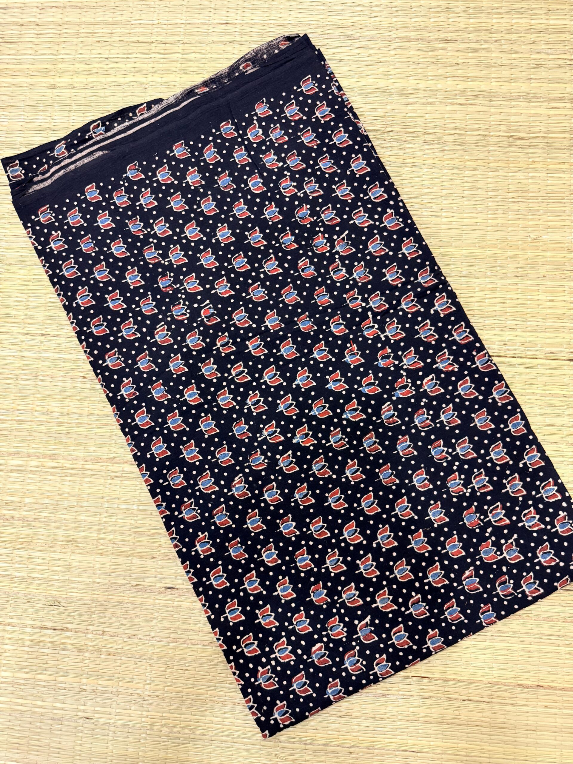 Ajrakh Blockprint Natural Running Fabrics - Image 2