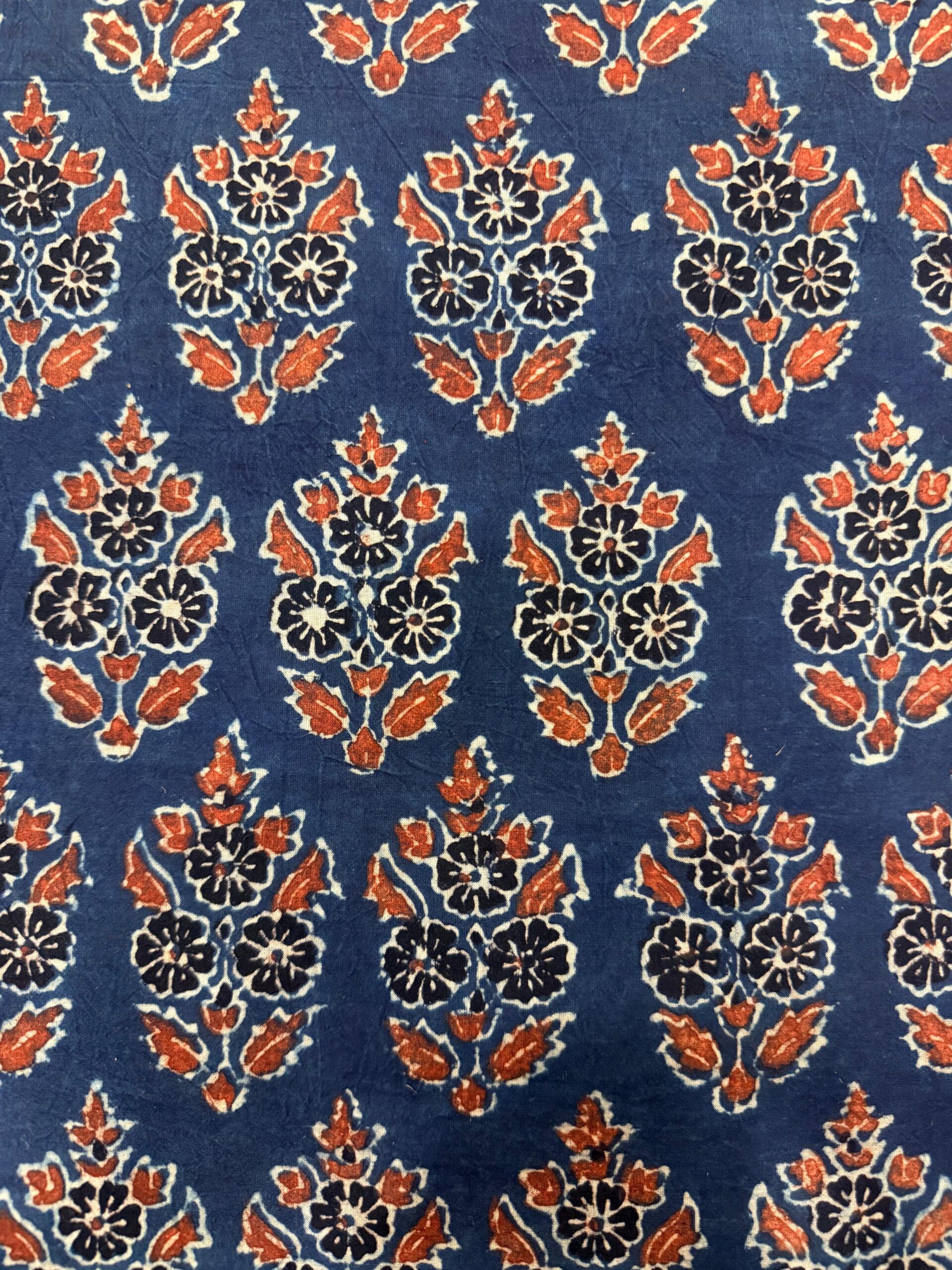 Ajrakh Blockprint Natural Running Fabrics - Image 3