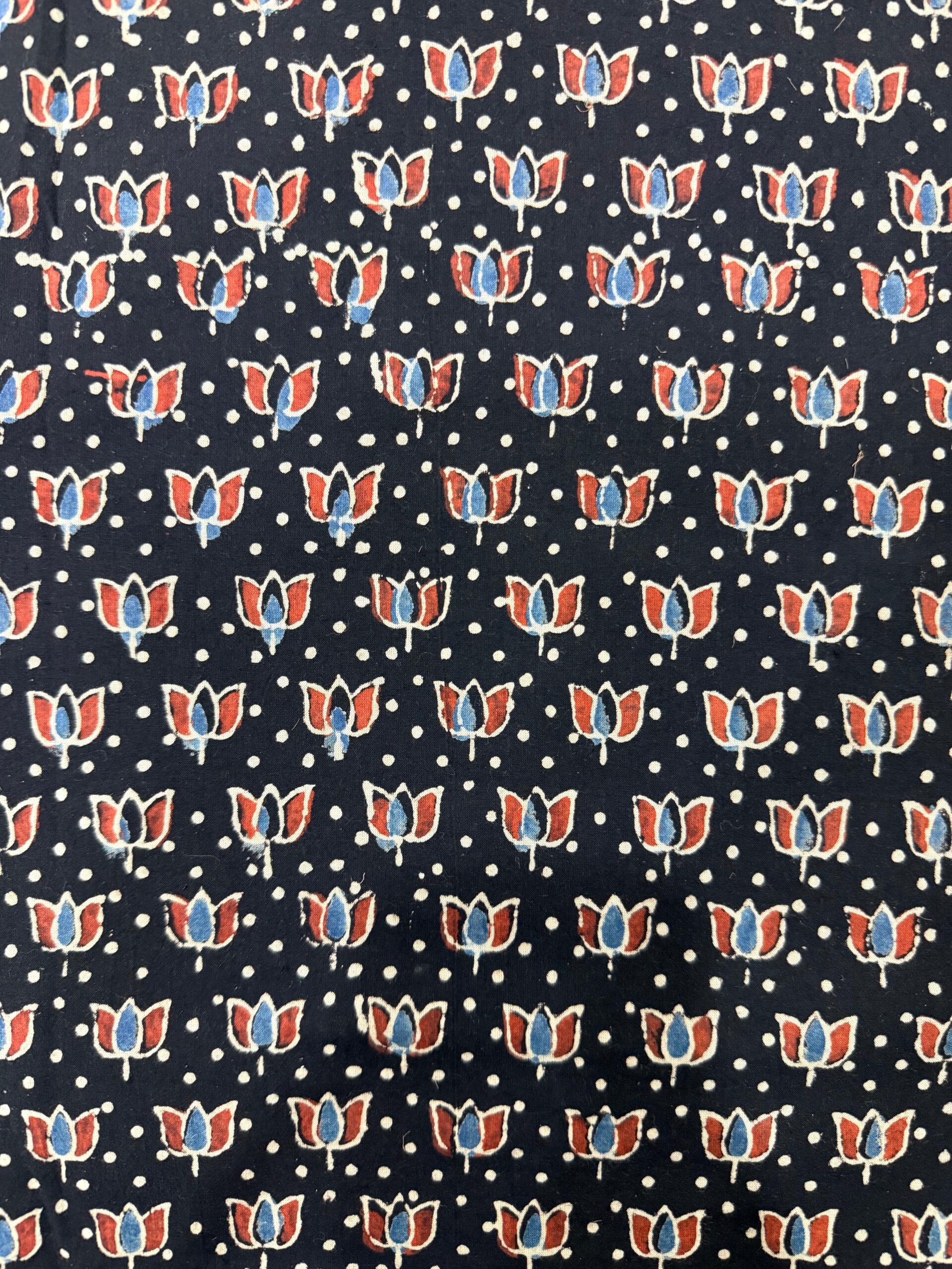 Ajrakh Blockprint Natural Running Fabrics - Image 3