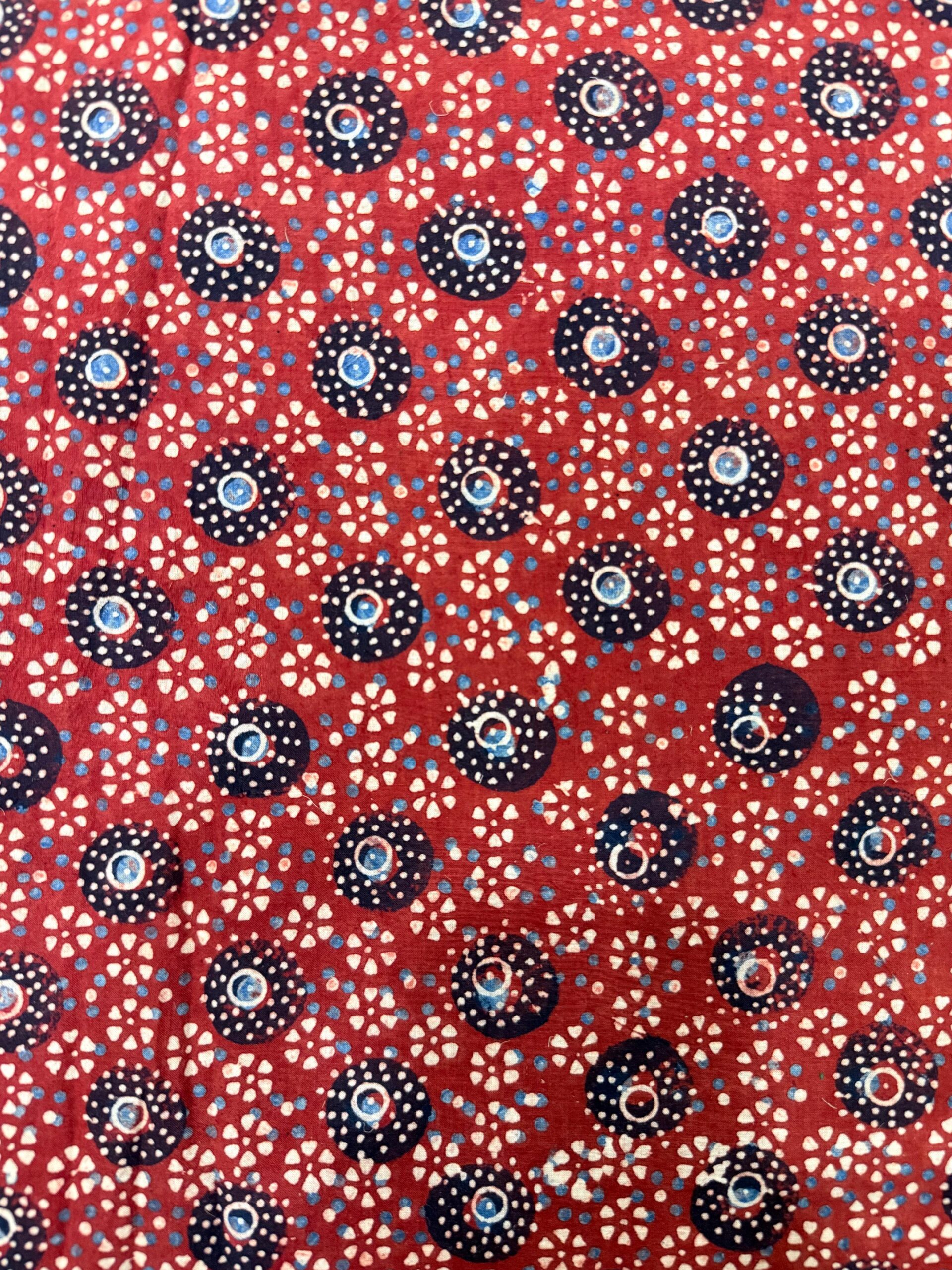 Ajrakh Blockprint Natural Running Fabrics - Image 3