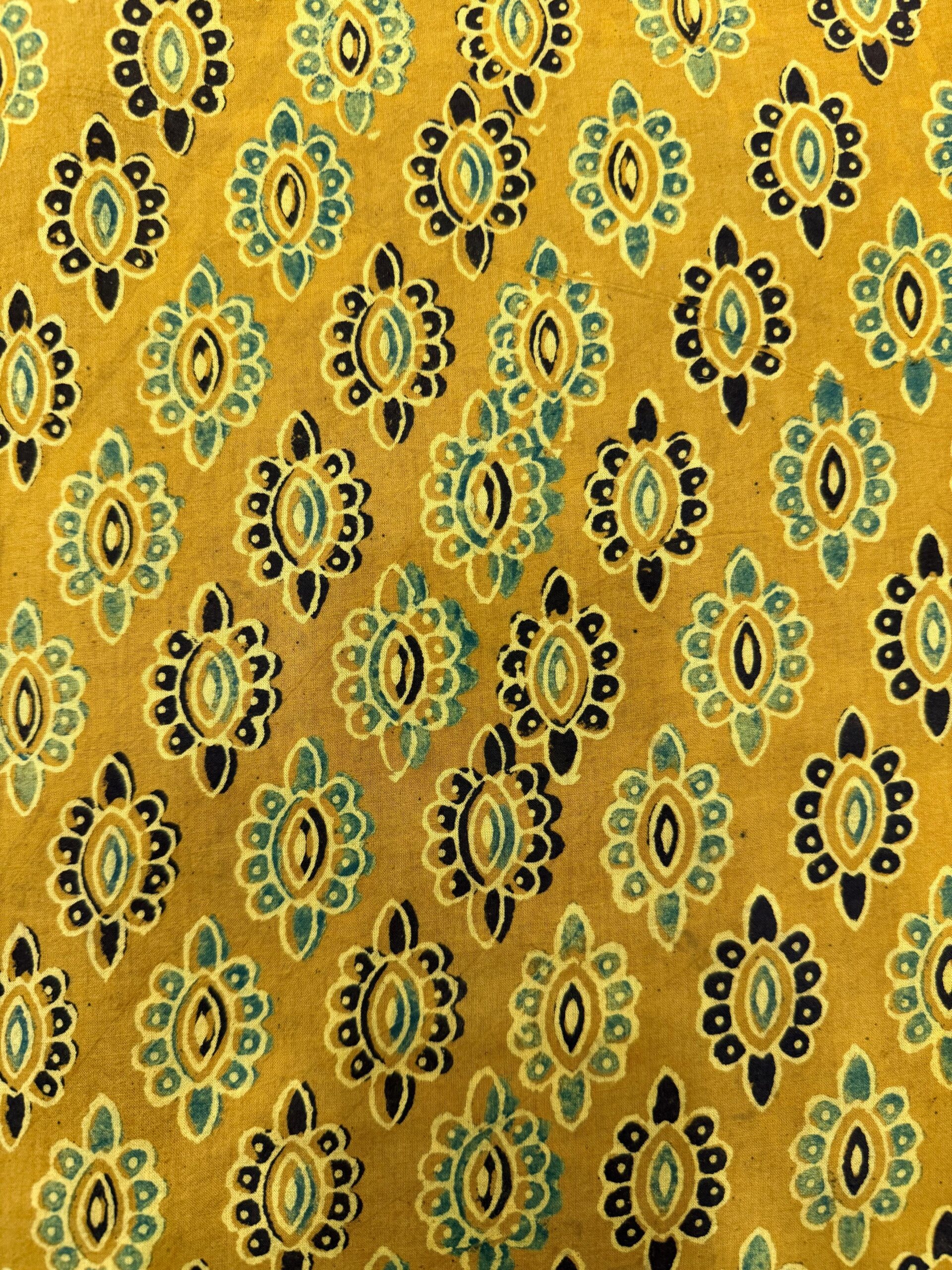 Ajrakh Blockprint Natural Running Fabrics - Image 3