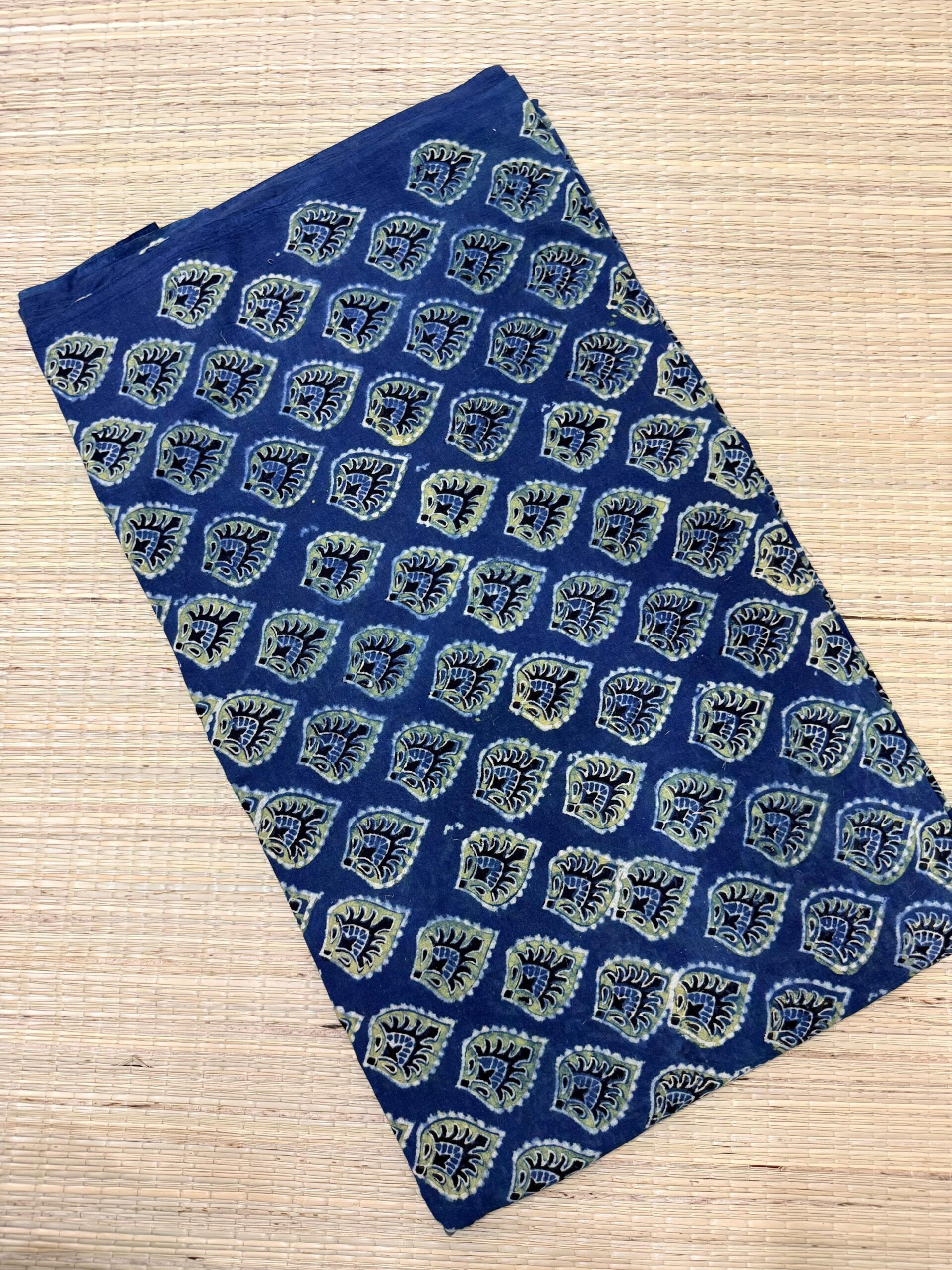 Ajrakh Blockprint Natural Running Fabrics - Image 2