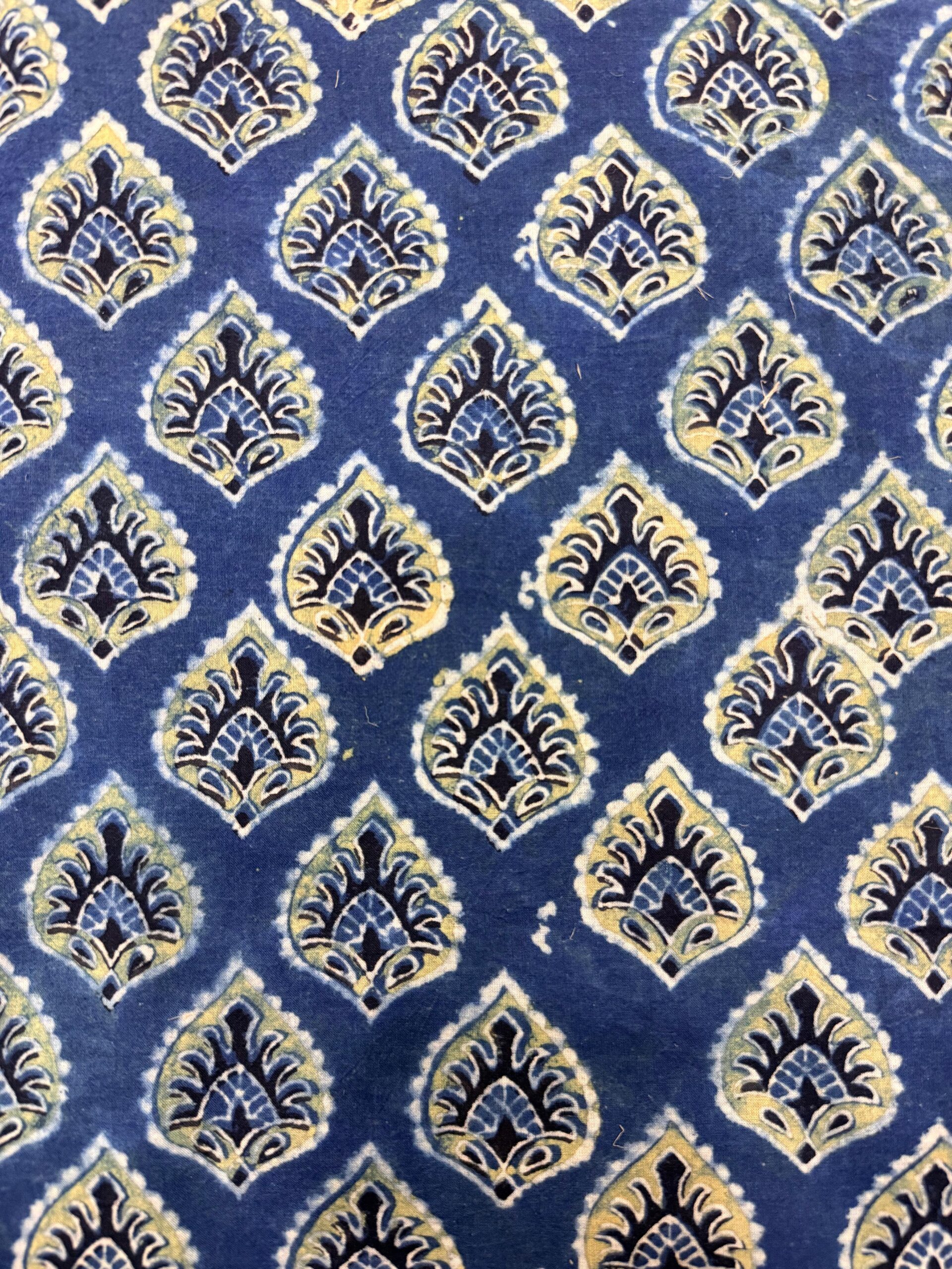 Ajrakh Blockprint Natural Running Fabrics - Image 3