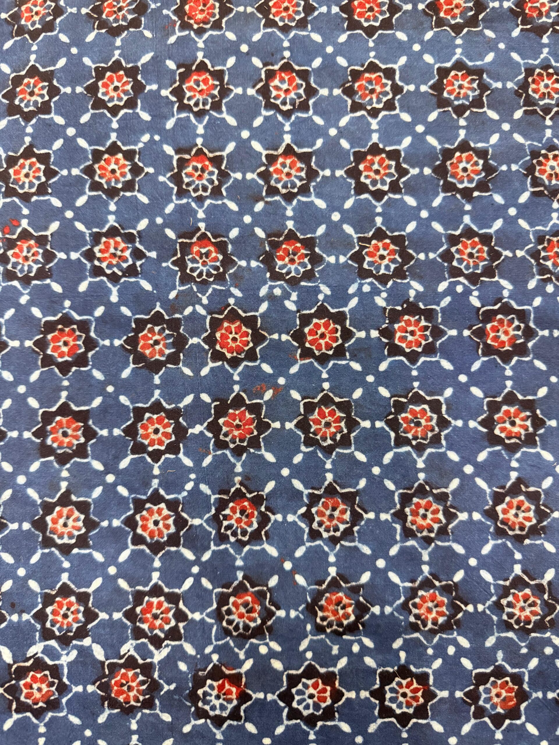 Ajrakh Blockprint Natural Running Fabrics - Image 3