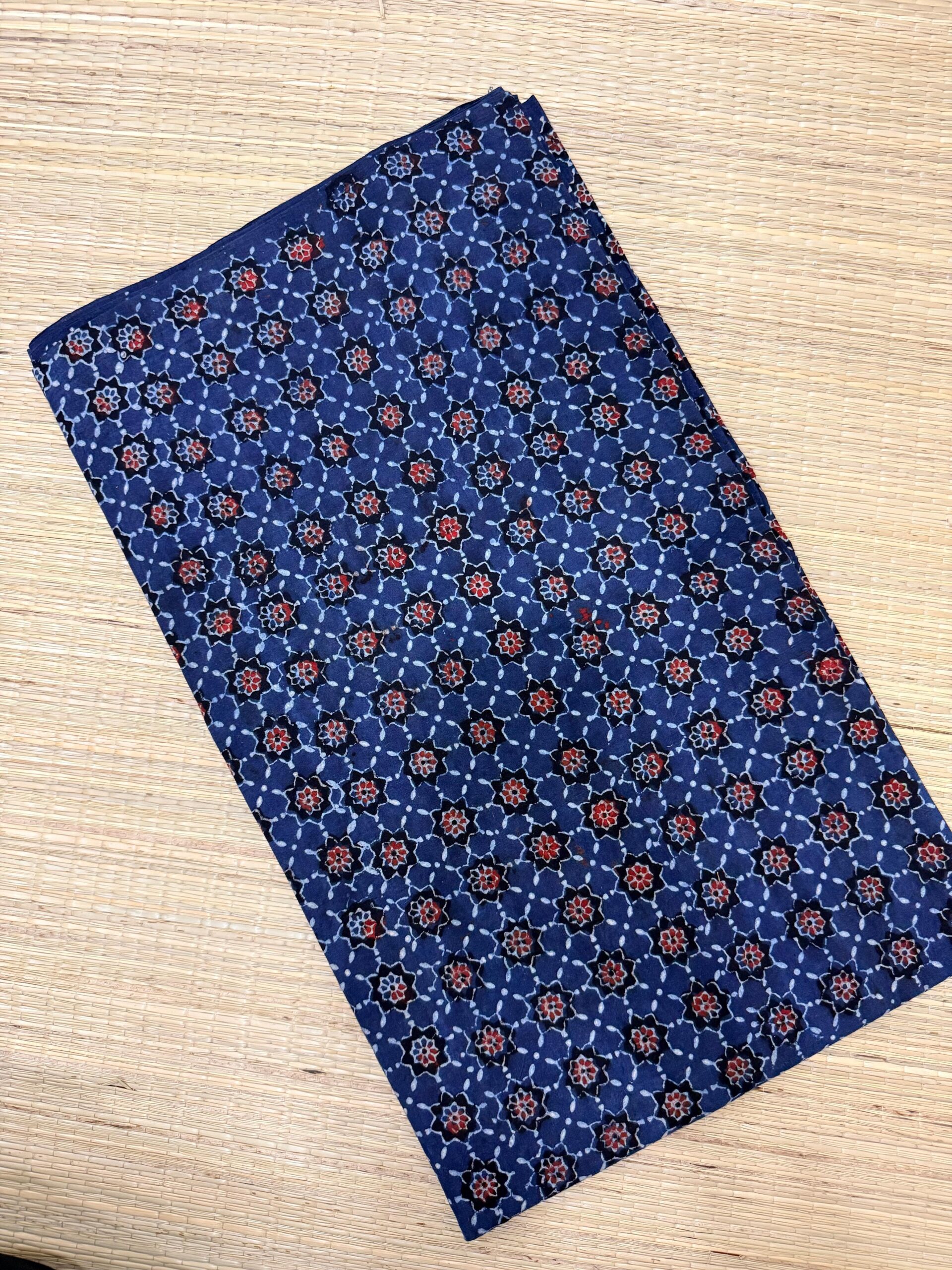 Ajrakh Blockprint Natural Running Fabrics - Image 2