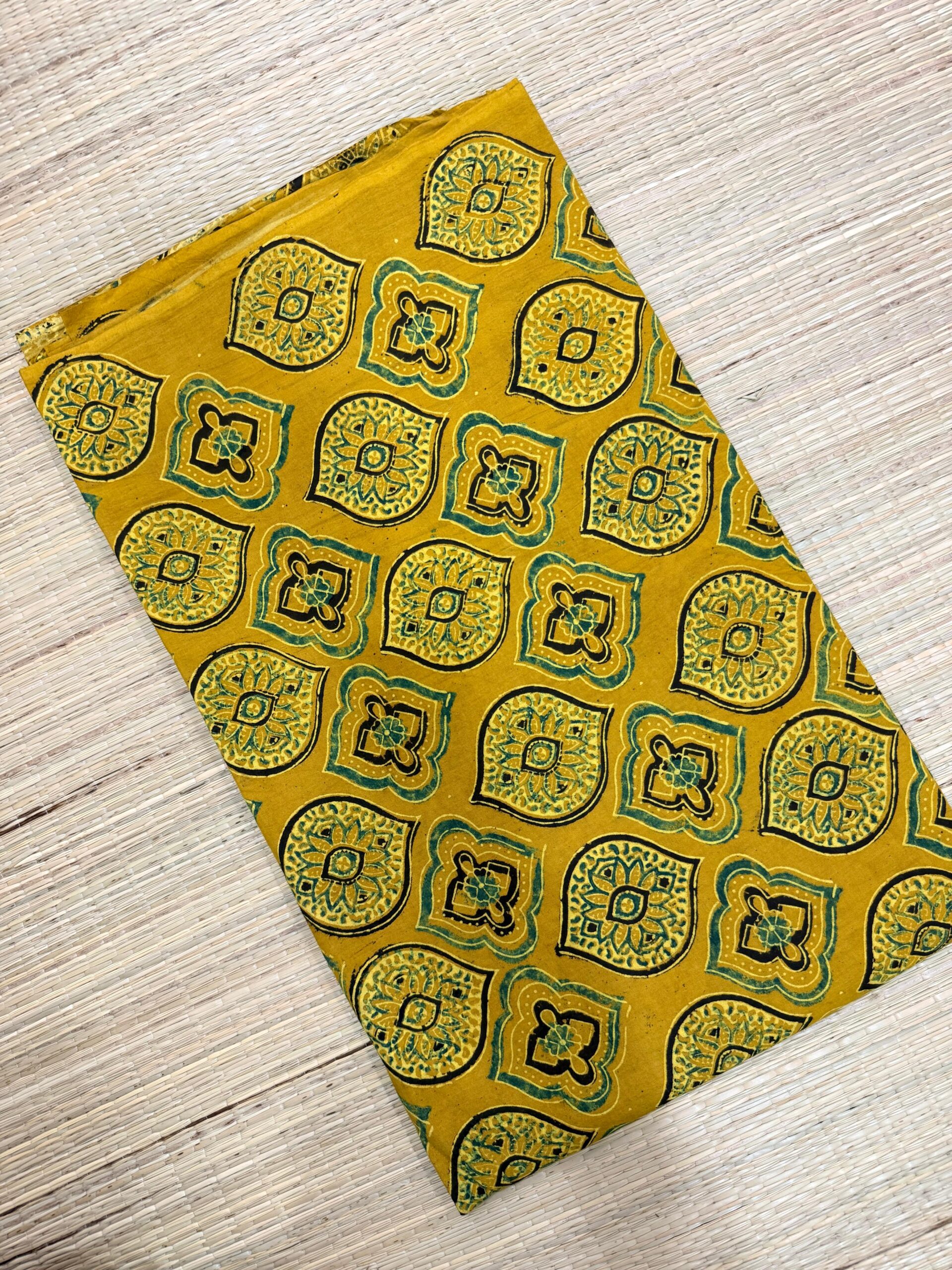 Ajrakh Blockprint Natural Running Fabrics - Image 2
