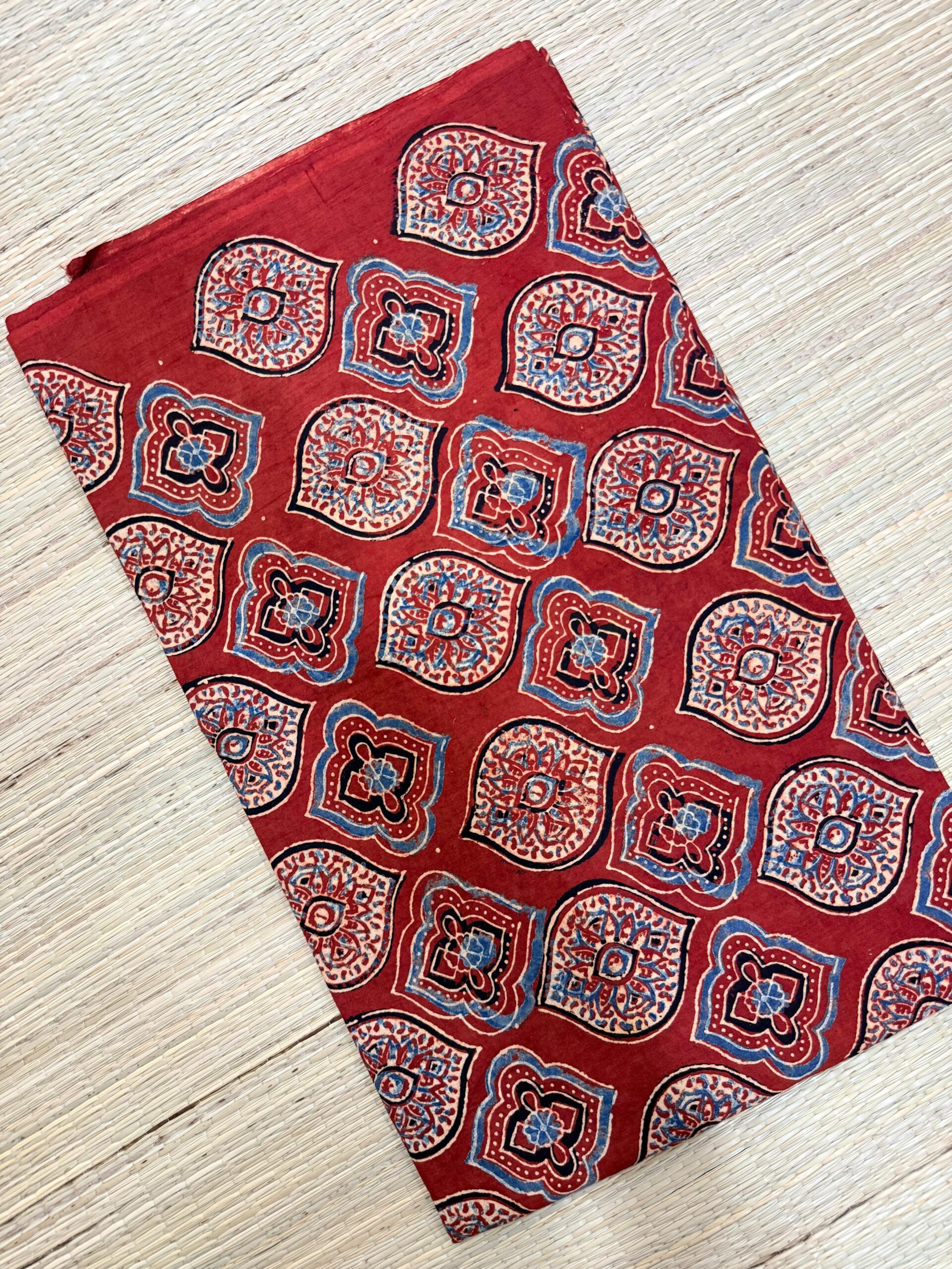 Ajrakh Blockprint Natural Running Fabrics - Image 2