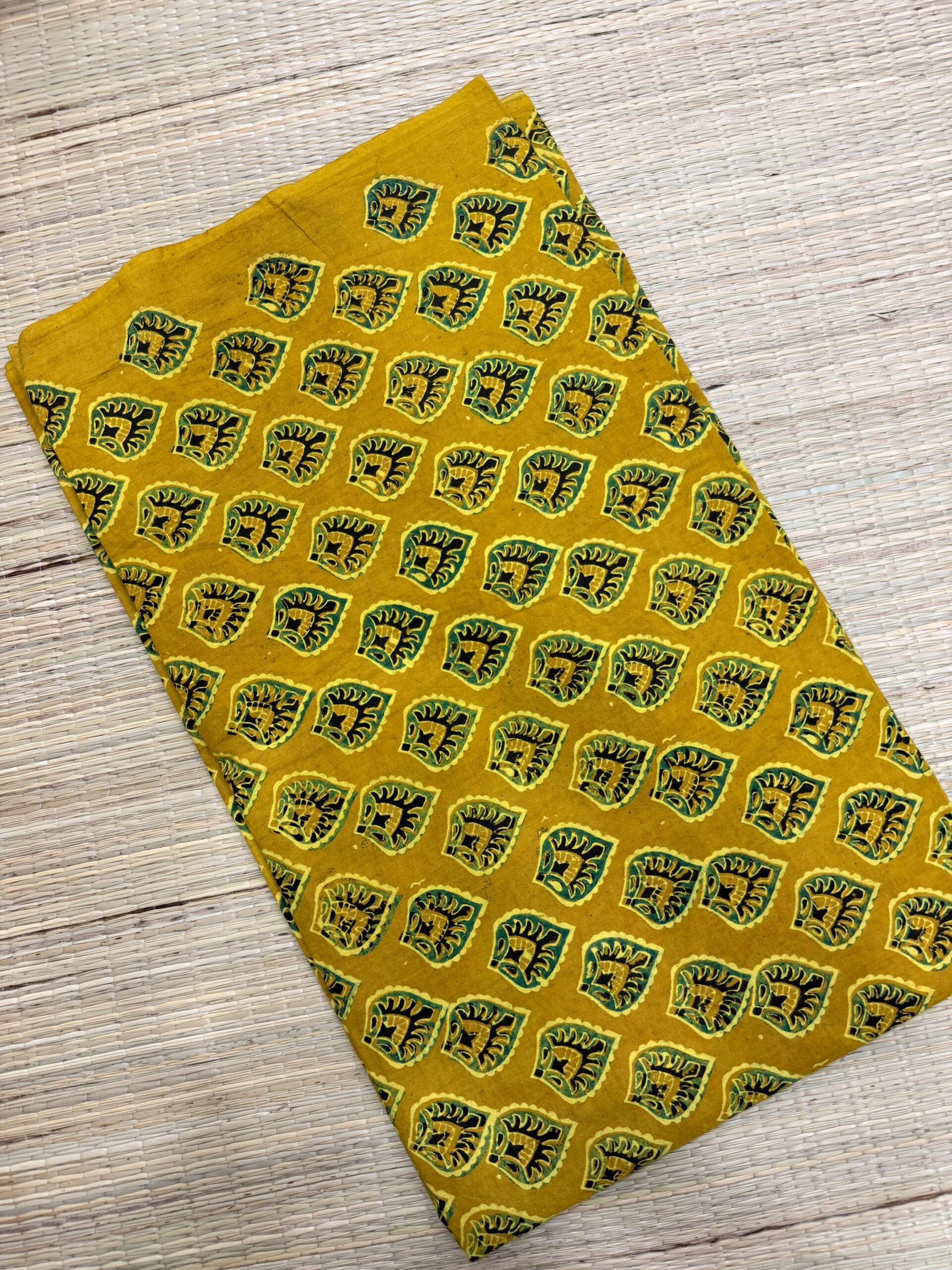 Ajrakh Blockprint Natural Running Fabrics - Image 2