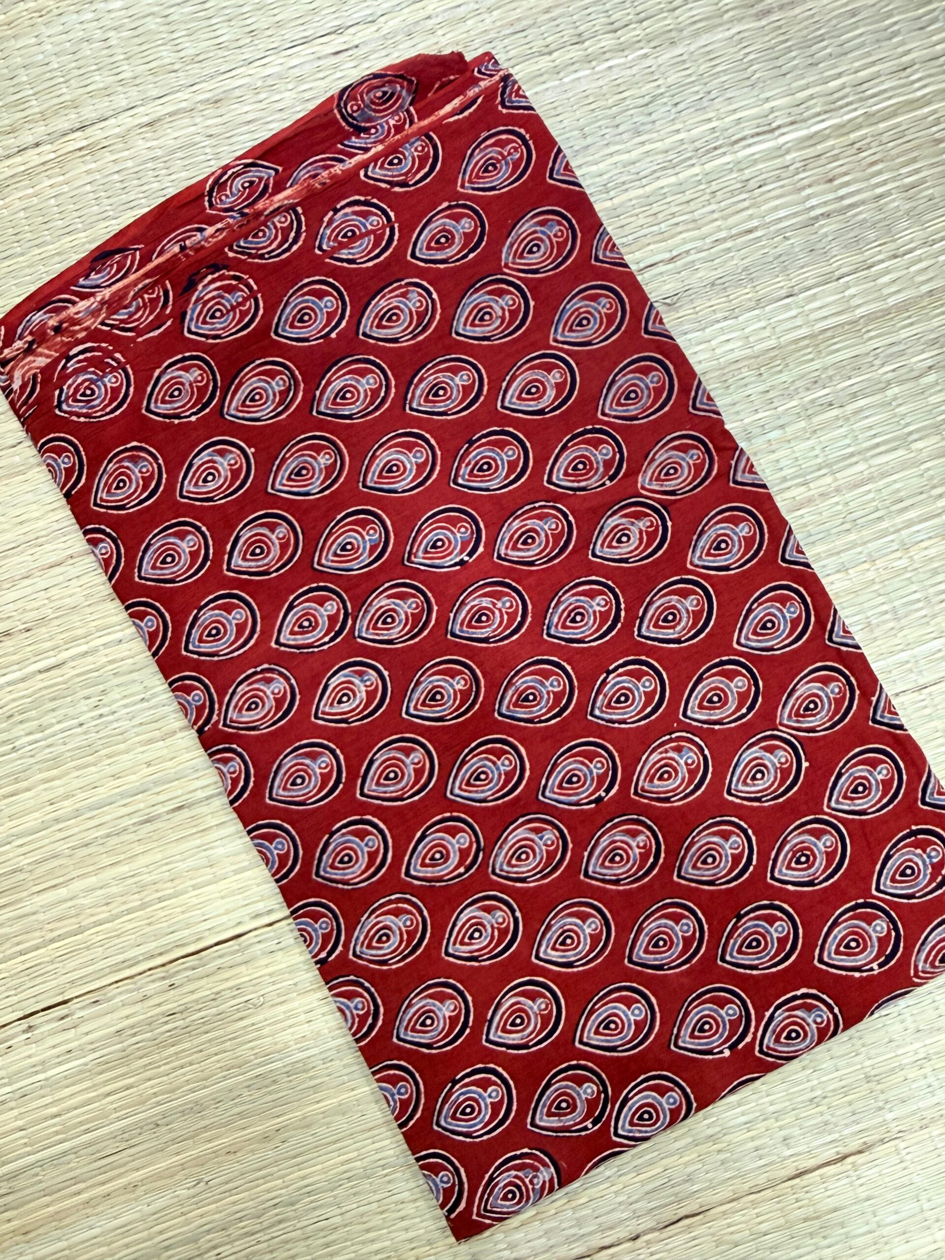 Ajrakh Blockprint Natural Running Fabrics - Image 2