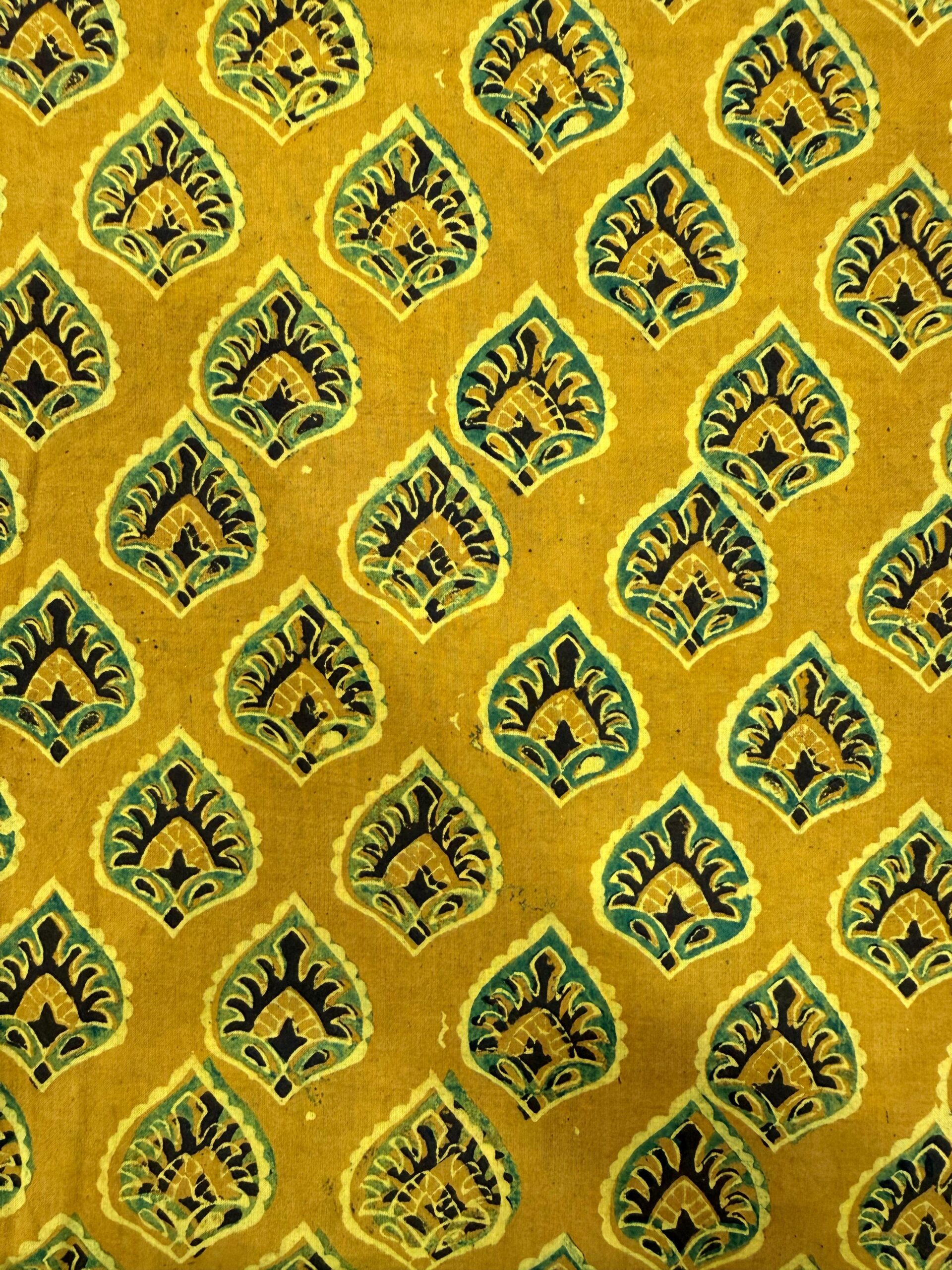 Ajrakh Blockprint Natural Running Fabrics - Image 3