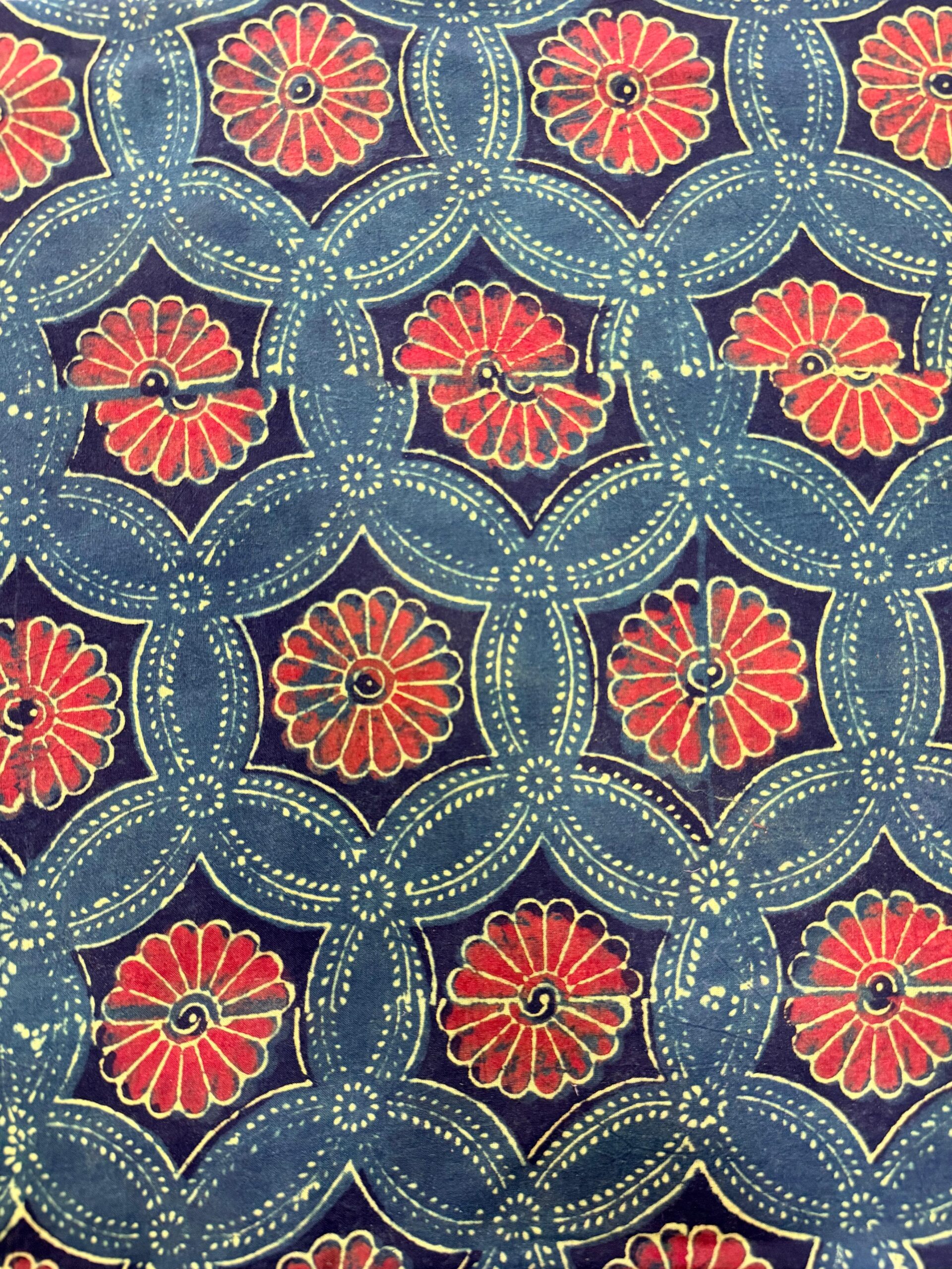 Ajrakh Blockprint Natural Running Fabrics - Image 3