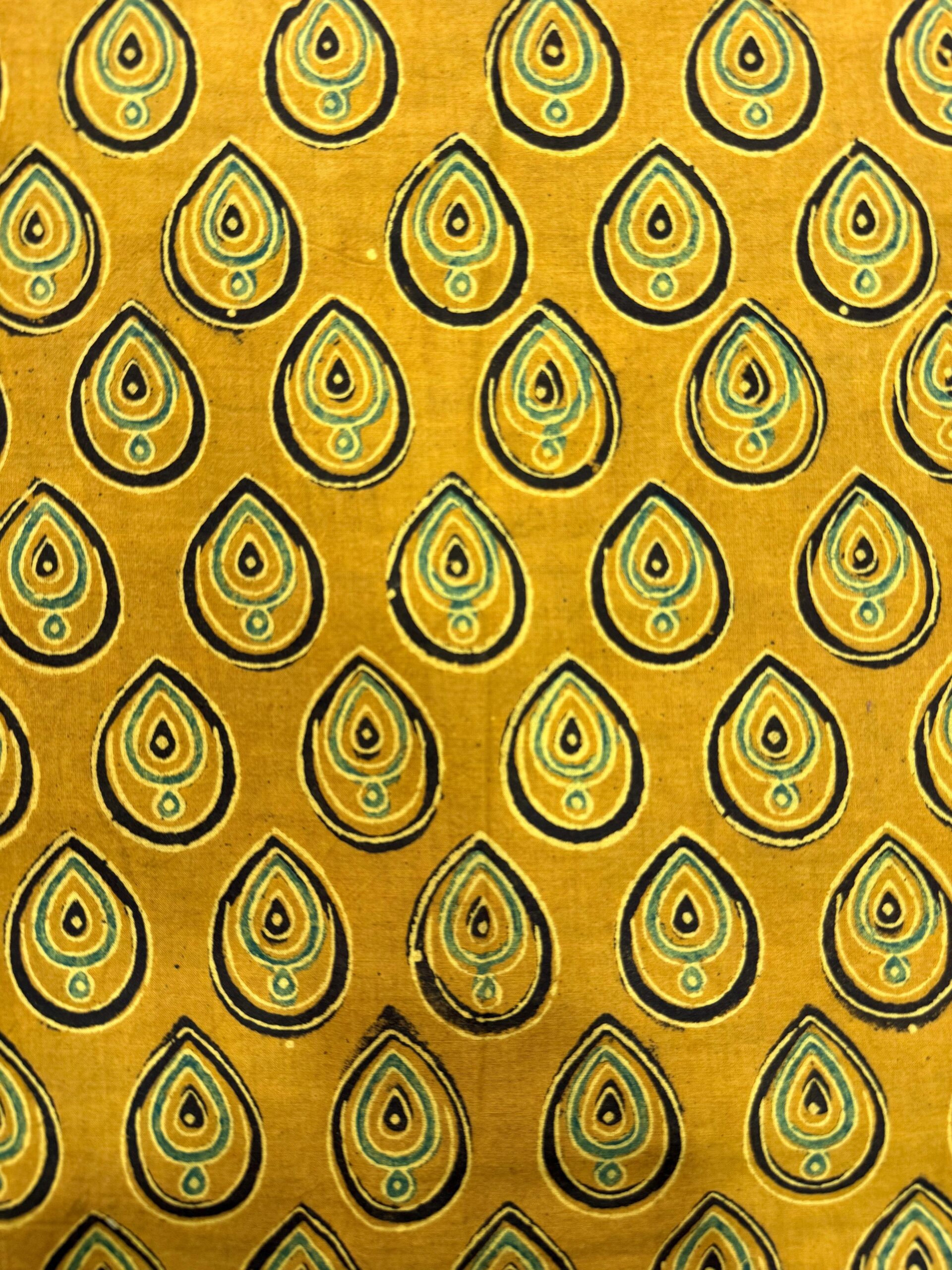 Ajrakh Blockprint Natural Running Fabrics - Image 3