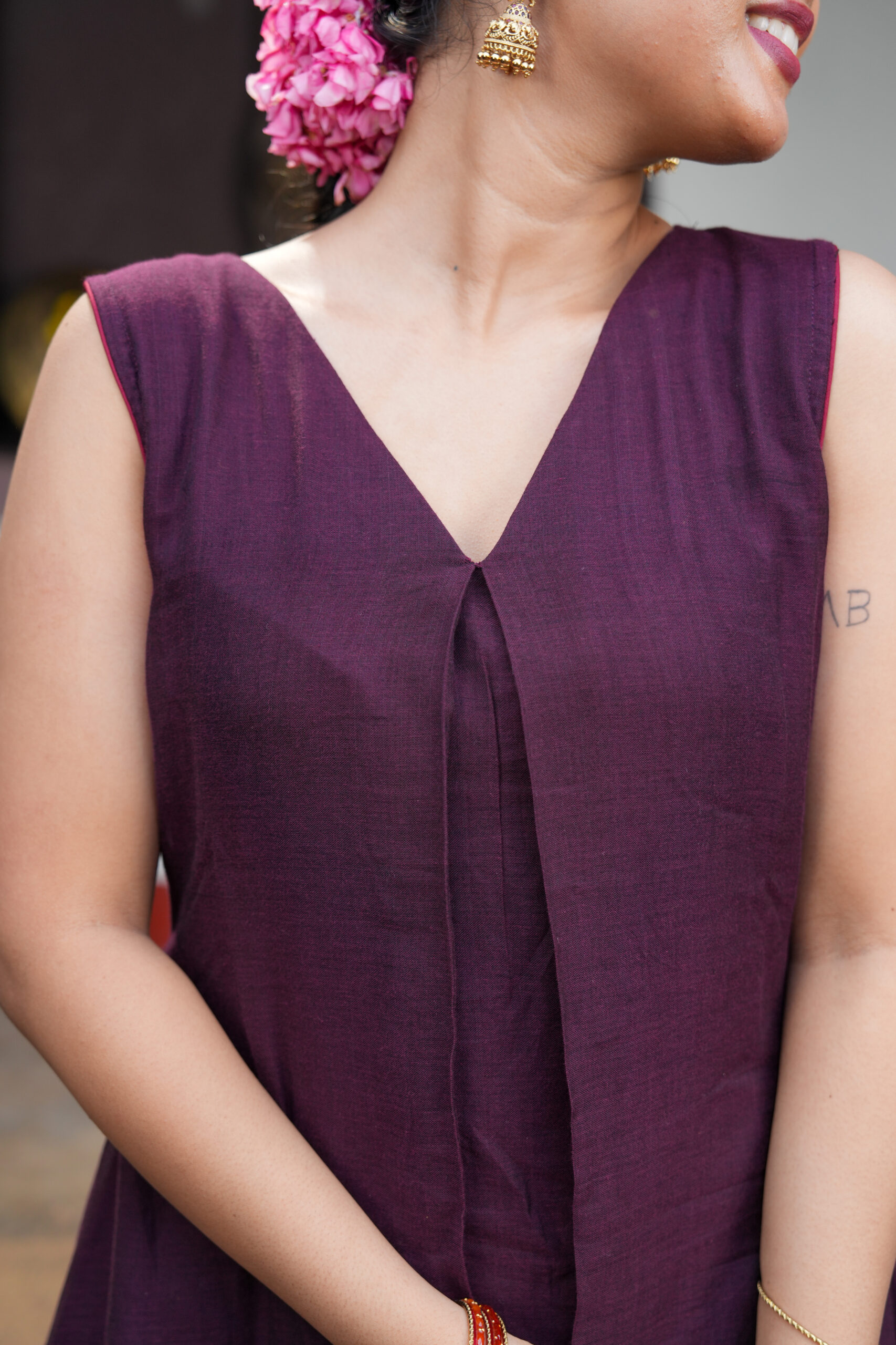 Anvika – Narayanpet Cotton A-Line Dress - Image 3