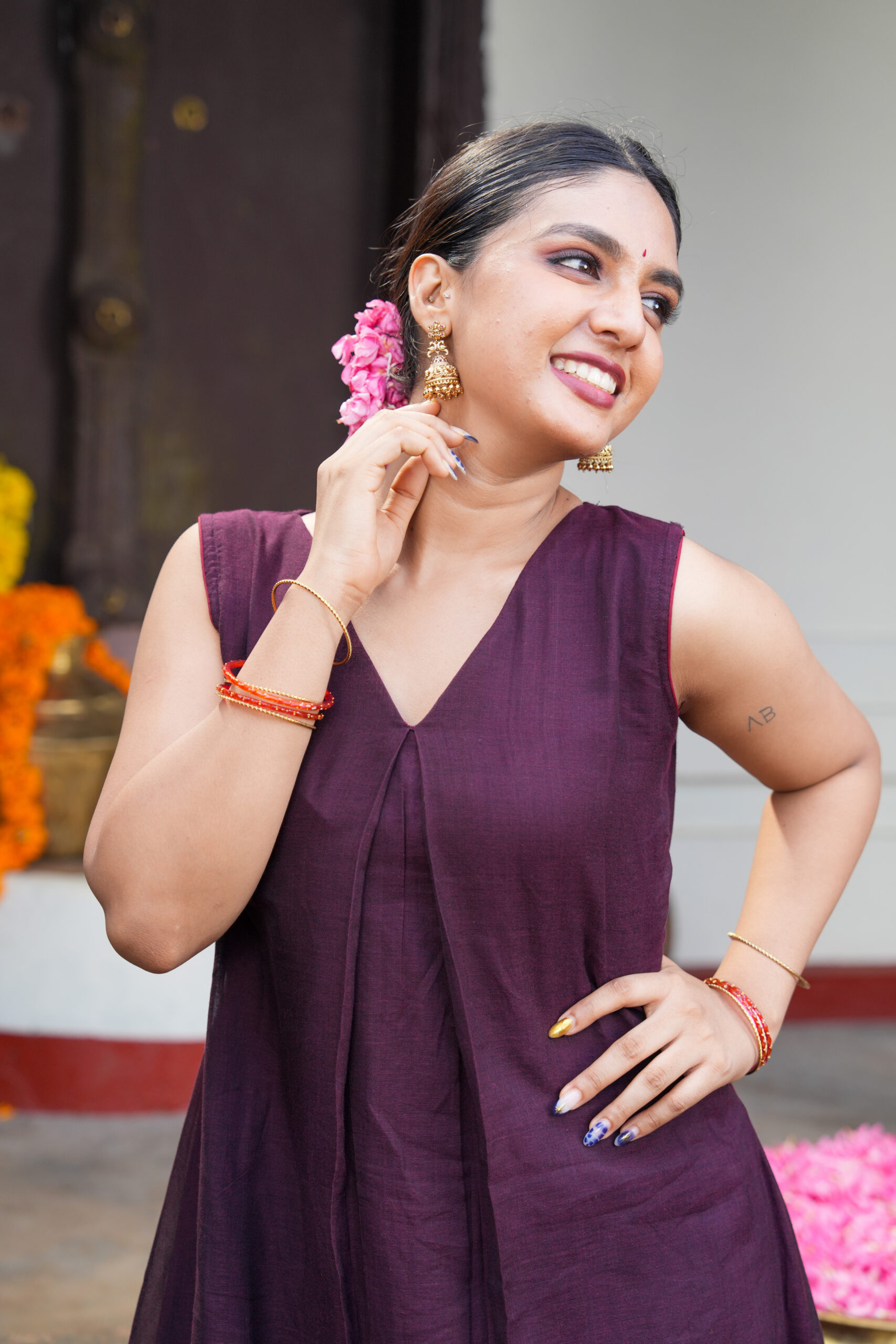 Anvika – Narayanpet Cotton A-Line Dress - Image 4