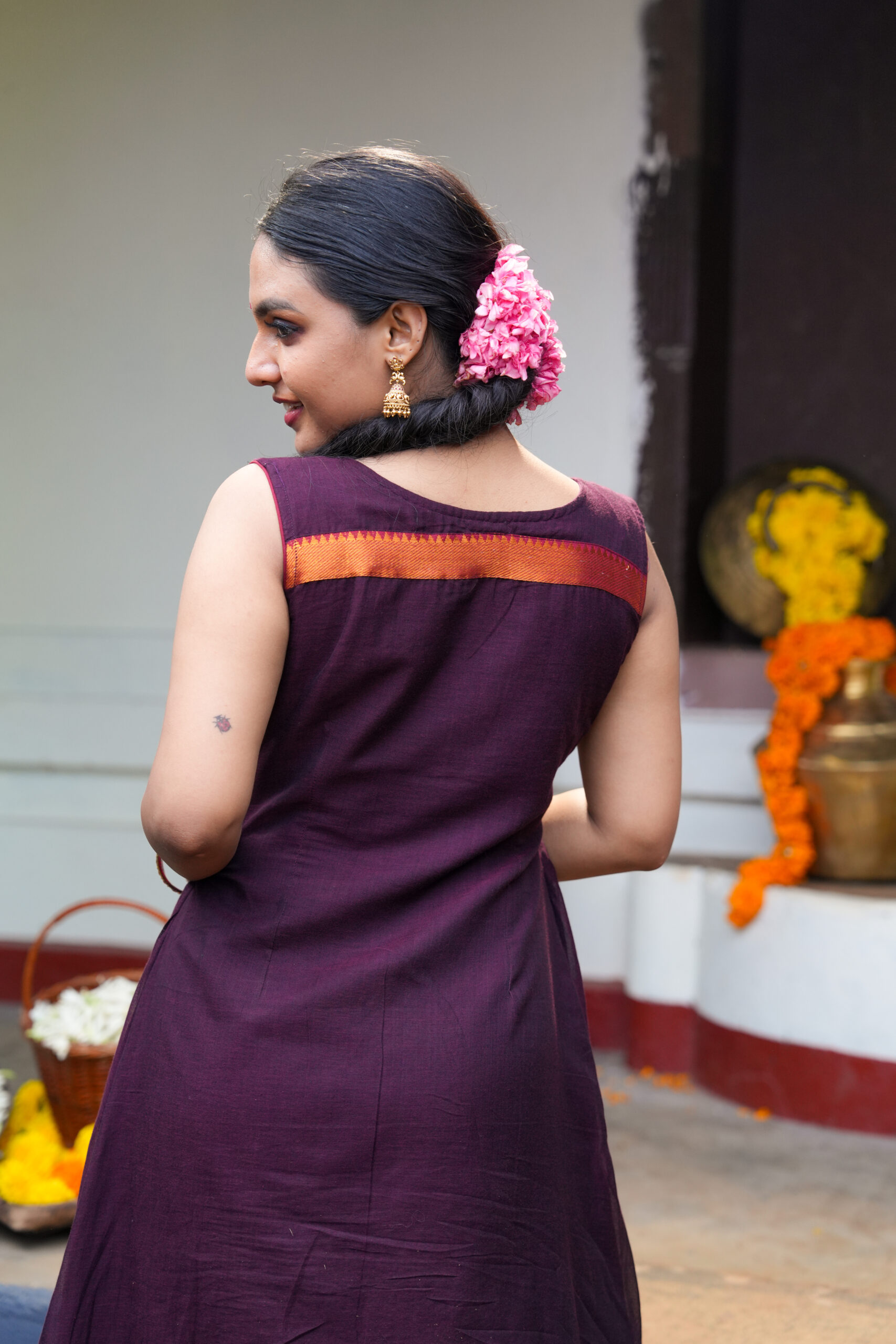 Anvika – Narayanpet Cotton A-Line Dress - Image 9
