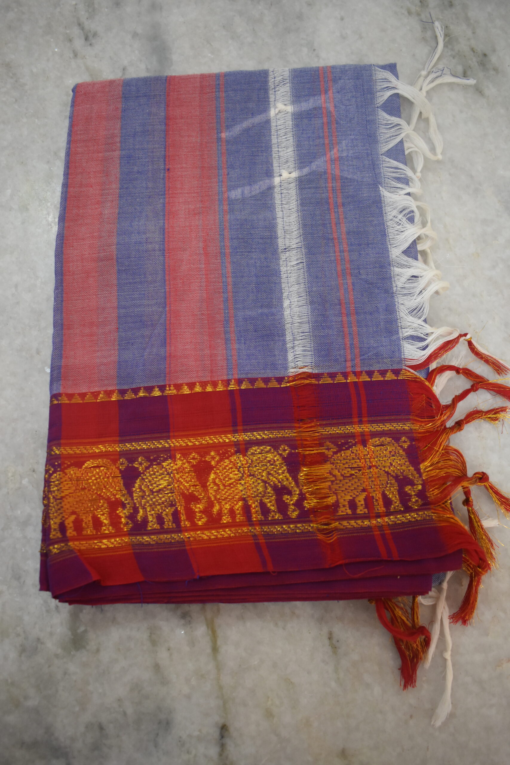 Narayanpet Jari Elephant Cotton Suit Set - Image 3